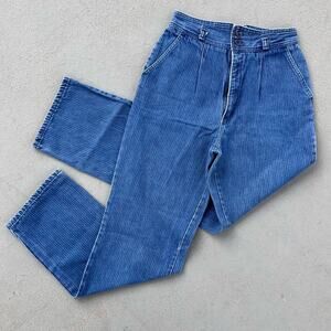 Vintage 80s railroad stripe high rise wedgie fit bareback mom jeans 26" WAIST